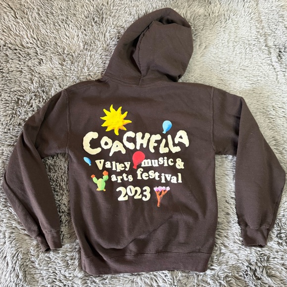 Coachella Valley Music & Arts Festival 2023 Hoodie Brown Graphic Pullover Size S - Picture 7 of 8
